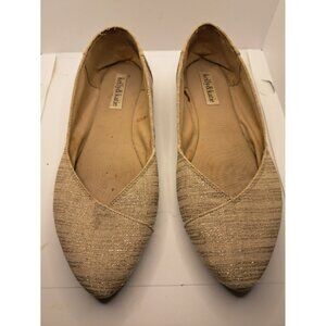 Kelly‎ & Katie Nude Gold Metallic Sparkle Ballet Flat Mesh Womens Shoes 8.5